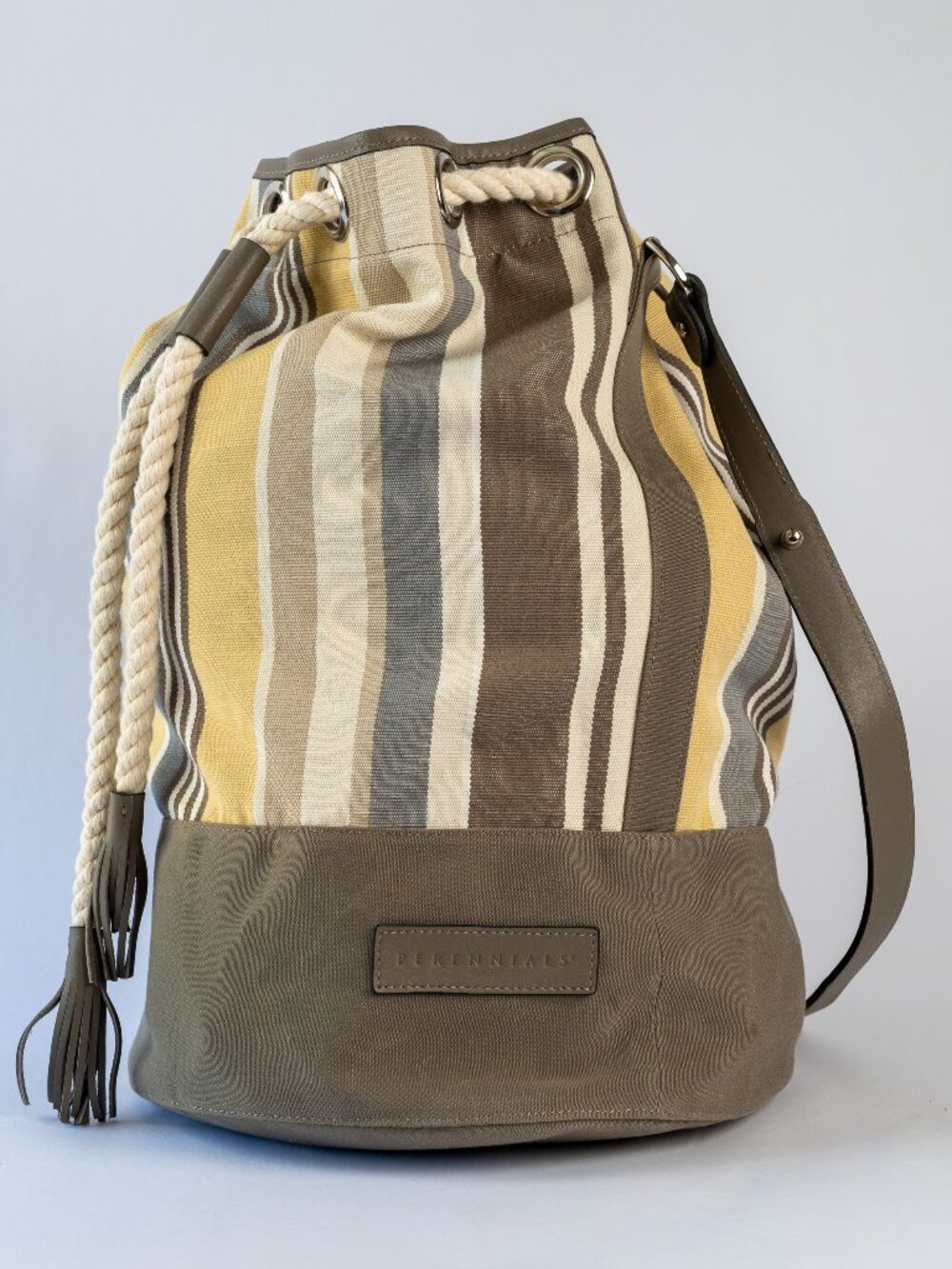 Perennials Striped Rope Bucket Bag Coastal Nautical Resort Tote Crossbody